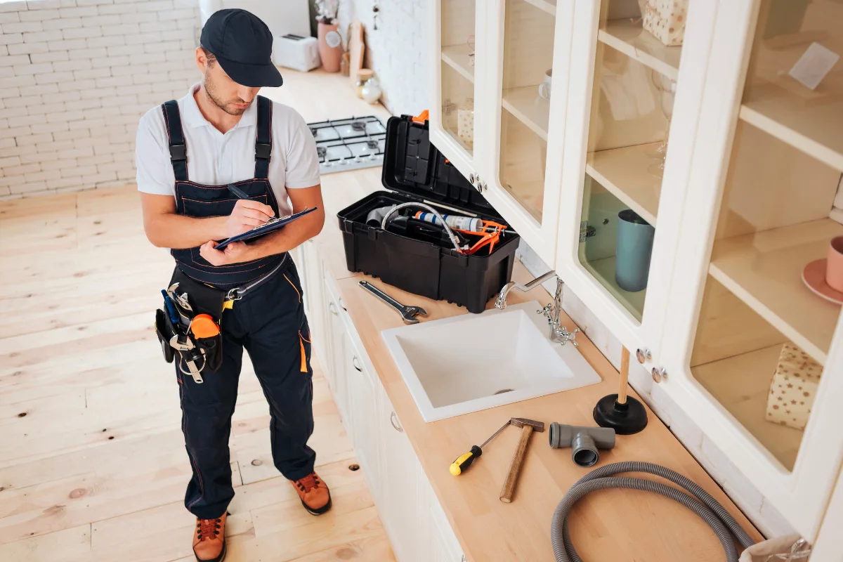 Handyman working with tools for home repair