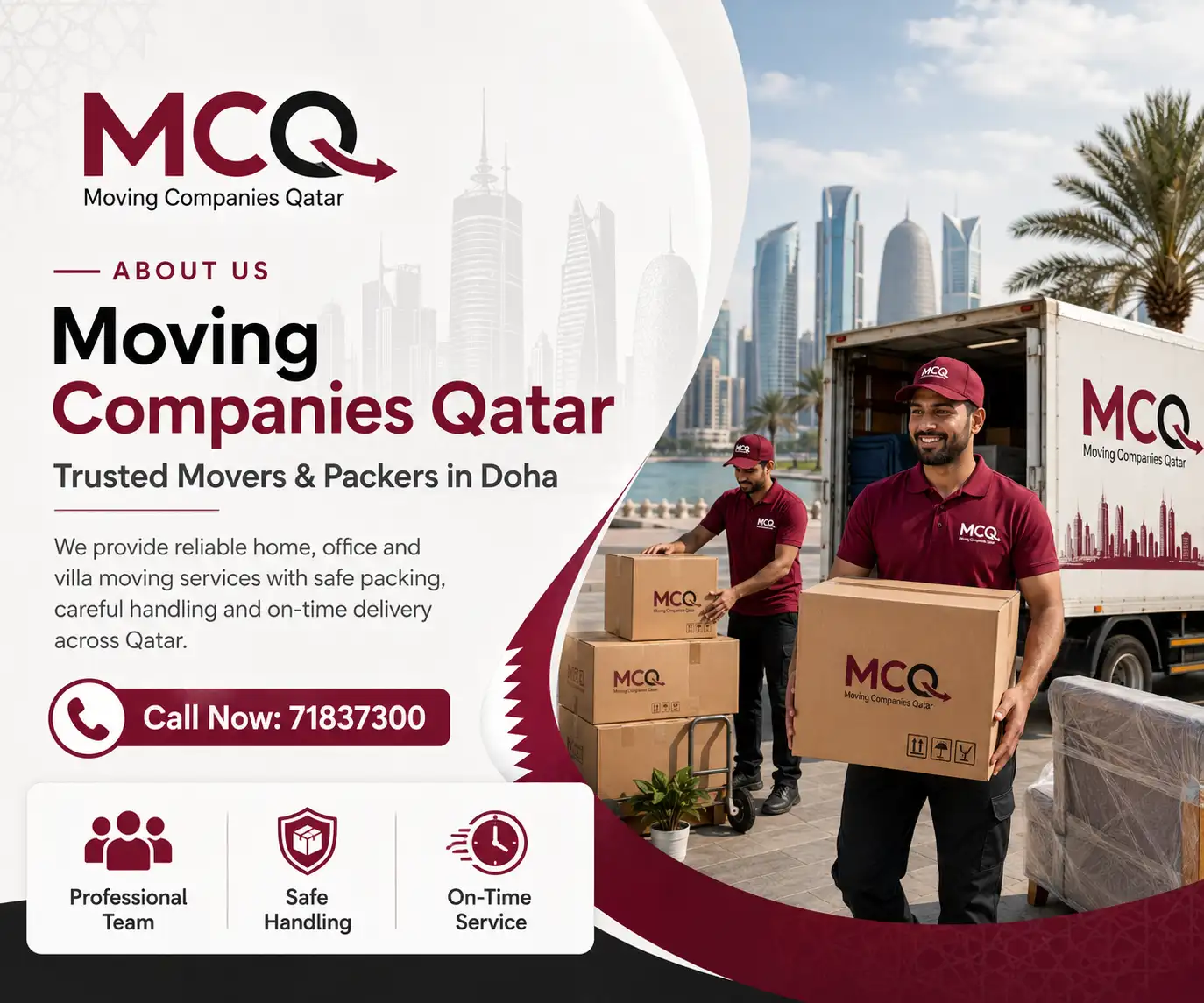 Professional moving service team in Qatar